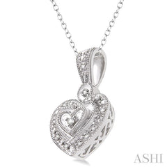 1/20 Ctw Heart Shape Single Cut Diamond Pendant in Sterling Silver with Chain 1/20 Ctw Heart Shape Single Cut Diamond Pendant in Sterling Silver with Chain