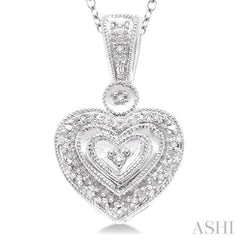 1/20 Ctw Heart Shape Single Cut Diamond Pendant in Sterling Silver with Chain 1/20 Ctw Heart Shape Single Cut Diamond Pendant in Sterling Silver with Chain