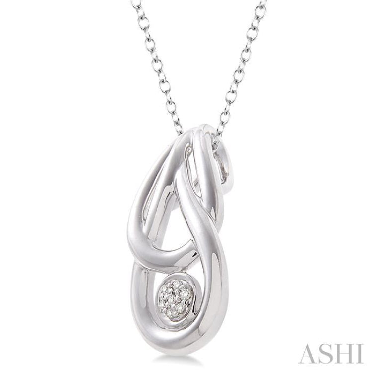 1/50 Ctw Single Cut Diamond Fashion Pendant in Sterling Silver with Chain 1/50 Ctw Single Cut Diamond Fashion Pendant in Sterling Silver with Chain