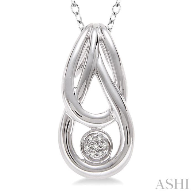 1/50 Ctw Single Cut Diamond Fashion Pendant in Sterling Silver with Chain 1/50 Ctw Single Cut Diamond Fashion Pendant in Sterling Silver with Chain