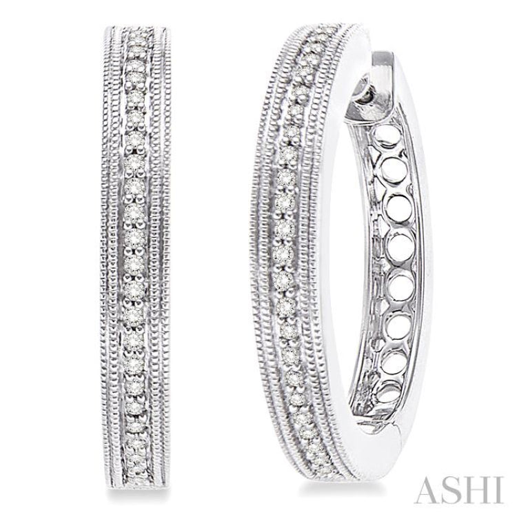 1/4 Ctw Single Cut Diamond Hoop Earrings in Sterling Silver 1/4 Ctw Single Cut Diamond Hoop Earrings in Sterling Silver