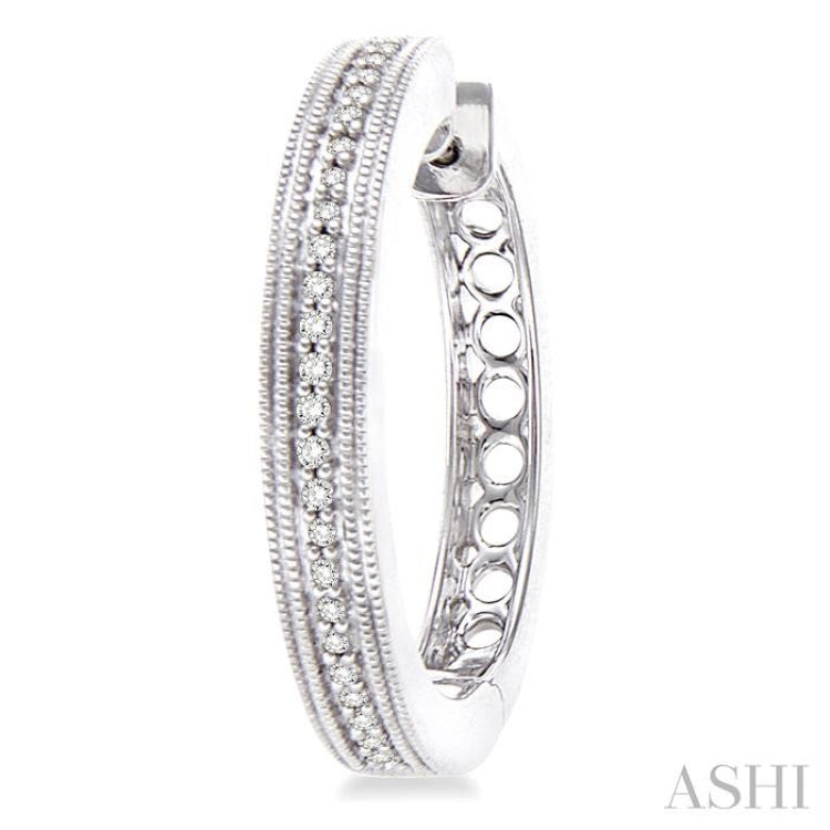 1/4 Ctw Single Cut Diamond Hoop Earrings in Sterling Silver 1/4 Ctw Single Cut Diamond Hoop Earrings in Sterling Silver