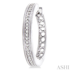 1/4 Ctw Single Cut Diamond Hoop Earrings in Sterling Silver 1/4 Ctw Single Cut Diamond Hoop Earrings in Sterling Silver