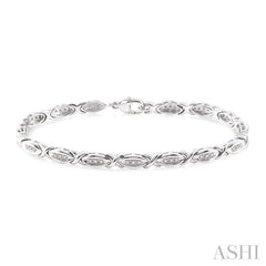1/6 ctw 'X' Shape Single Cut Diamond Bracelet in Sterling Silver 1/6 ctw 'X' Shape Single Cut Diamond Bracelet in Sterling Silver
