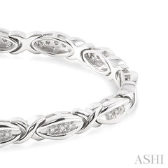 1/6 ctw 'X' Shape Single Cut Diamond Bracelet in Sterling Silver 1/6 ctw 'X' Shape Single Cut Diamond Bracelet in Sterling Silver