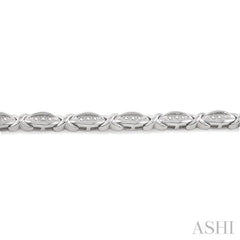 1/6 ctw 'X' Shape Single Cut Diamond Bracelet in Sterling Silver 1/6 ctw 'X' Shape Single Cut Diamond Bracelet in Sterling Silver