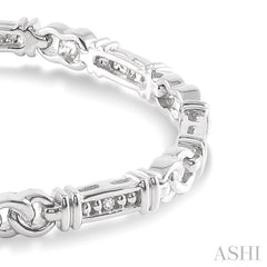 1/10 ctw Knot Shape Single Cut Diamond Link Bracelet in Sterling Silver 1/10 ctw Knot Shape Single Cut Diamond Link Bracelet in Sterling Silver
