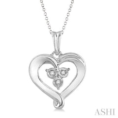 1/50 Ctw Single Cut Diamond Heart Pendant in Sterling Silver with Chain 1/50 Ctw Single Cut Diamond Heart Pendant in Sterling Silver with Chain