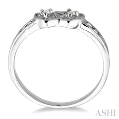 1/10 Ctw Round Cut Diamond Twin Heart Ring in Sterling Silver 1/10 Ctw Round Cut Diamond Twin Heart Ring in Sterling Silver