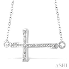 1/20 Ctw Round Cut Diamond Cross Pendant in Sterling Silver with Chain 1/20 Ctw Round Cut Diamond Cross Pendant in Sterling Silver with Chain
