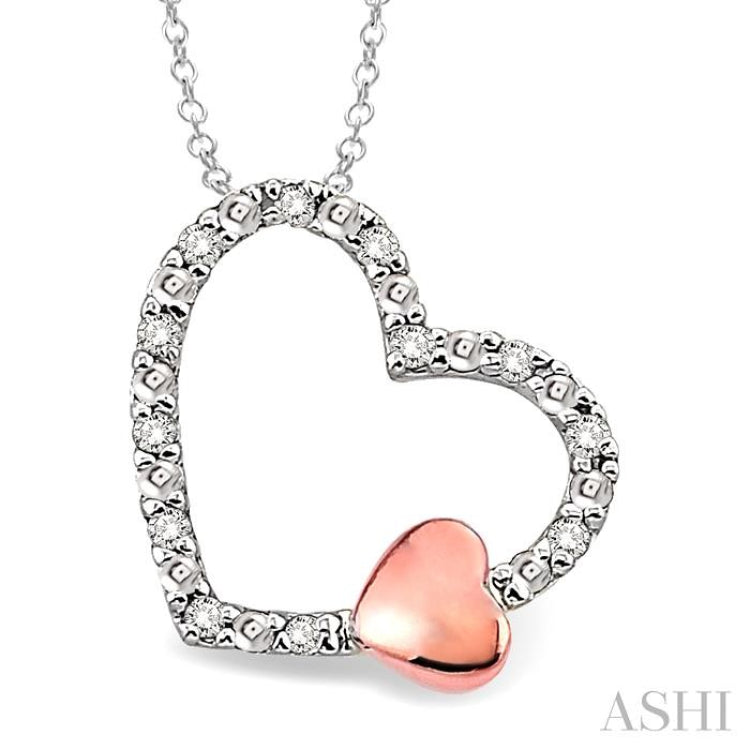1/20 Ctw Heart Shape Single Cut Diamond Pendant in Sterling Silver with Chain 1/20 Ctw Heart Shape Single Cut Diamond Pendant in Sterling Silver with Chain