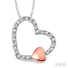 1/20 Ctw Heart Shape Single Cut Diamond Pendant in Sterling Silver with Chain 1/20 Ctw Heart Shape Single Cut Diamond Pendant in Sterling Silver with Chain