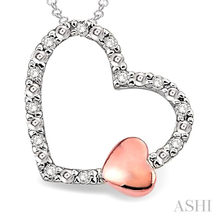 1/20 Ctw Heart Shape Single Cut Diamond Pendant in Sterling Silver with Chain 1/20 Ctw Heart Shape Single Cut Diamond Pendant in Sterling Silver with Chain