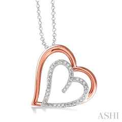 1/20 Ctw Single Cut Diamond Heart Pendant in Sterling Silver with Chain 1/20 Ctw Single Cut Diamond Heart Pendant in Sterling Silver with Chain