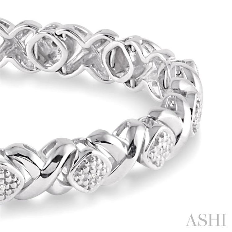 1/10 ctw 'X' and SQ Single Cut Diamond Bracelet in Sterling Silver 1/10 ctw 'X' and SQ Single Cut Diamond Bracelet in Sterling Silver