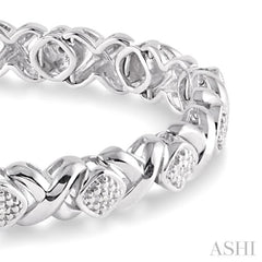 1/10 ctw 'X' and SQ Single Cut Diamond Bracelet in Sterling Silver 1/10 ctw 'X' and SQ Single Cut Diamond Bracelet in Sterling Silver