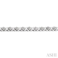 1/10 ctw 'X' and SQ Single Cut Diamond Bracelet in Sterling Silver 1/10 ctw 'X' and SQ Single Cut Diamond Bracelet in Sterling Silver