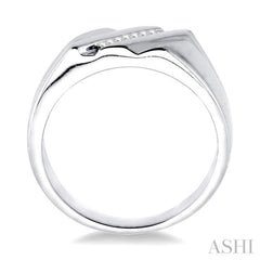 1/20 Ctw Single Cut Diamond Men's Ring in Sterling Silver 1/20 Ctw Single Cut Diamond Men's Ring in Sterling Silver
