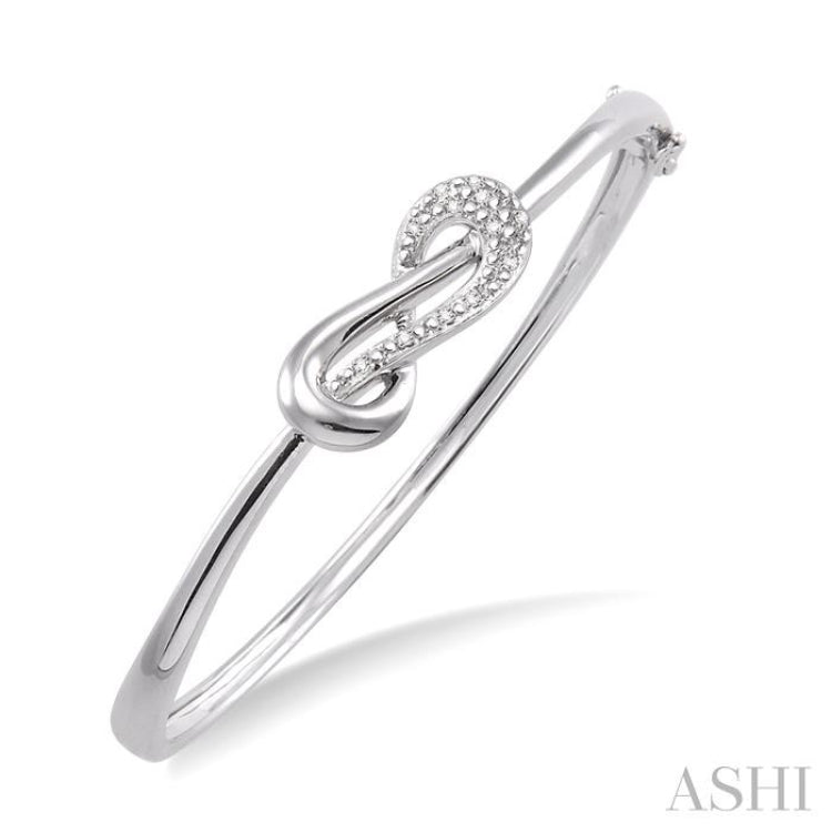 1/20 Ctw Single Cut Diamond Bangle in Sterling Silver 1/20 Ctw Single Cut Diamond Bangle in Sterling Silver