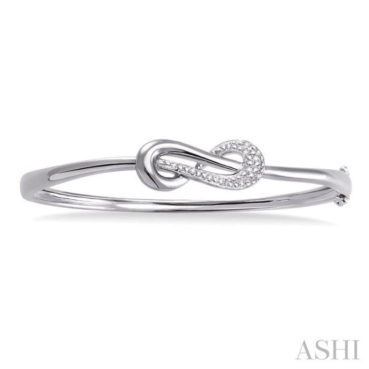 1/20 Ctw Single Cut Diamond Bangle in Sterling Silver 1/20 Ctw Single Cut Diamond Bangle in Sterling Silver