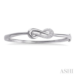 1/20 Ctw Single Cut Diamond Bangle in Sterling Silver 1/20 Ctw Single Cut Diamond Bangle in Sterling Silver