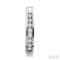 1/4 Ctw Round Cut Diamond Loop Earrings in Sterling Silver 1/4 Ctw Round Cut Diamond Loop Earrings in Sterling Silver