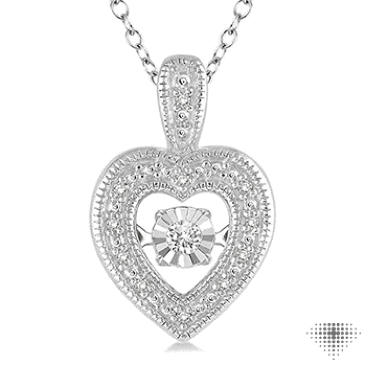 1/20 Ctw Heart Shape Diamond Emotion Pendant in Sterling Silver with Chain 1/20 Ctw Heart Shape Diamond Emotion Pendant in Sterling Silver with Chain