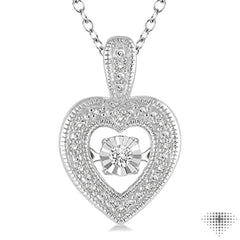 1/20 Ctw Heart Shape Diamond Emotion Pendant in Sterling Silver with Chain 1/20 Ctw Heart Shape Diamond Emotion Pendant in Sterling Silver with Chain