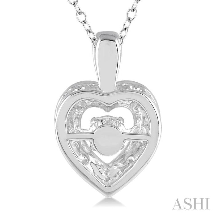 1/20 Ctw Heart Shape Diamond Emotion Pendant in Sterling Silver with Chain 1/20 Ctw Heart Shape Diamond Emotion Pendant in Sterling Silver with Chain