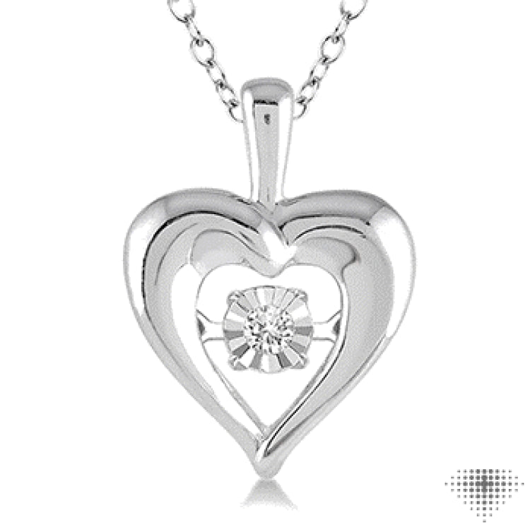1/20 Ctw Diamond Emotion Pendant in Sterling Silver with Chain 1/20 Ctw Diamond Emotion Pendant in Sterling Silver with Chain