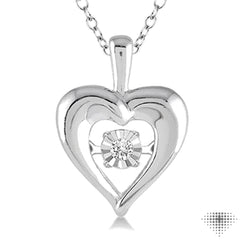 1/20 Ctw Diamond Emotion Pendant in Sterling Silver with Chain 1/20 Ctw Diamond Emotion Pendant in Sterling Silver with Chain