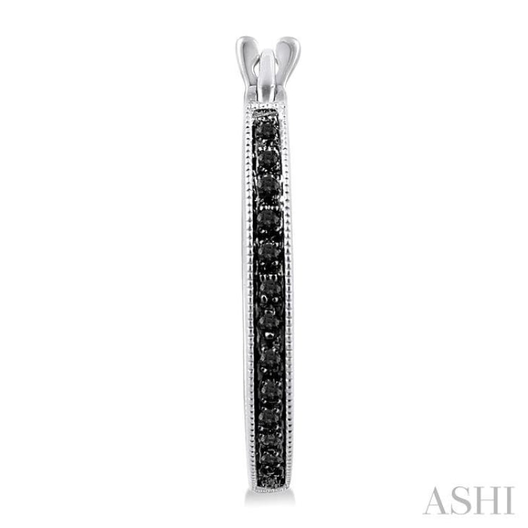 1/3 Ctw White and Black Diamond Hoop Earrings in Sterling Silver 1/3 Ctw White and Black Diamond Hoop Earrings in Sterling Silver