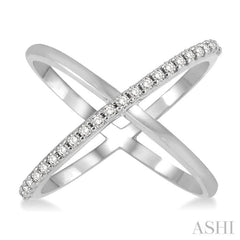 1/4 ctw Round Cut Diamond 'X' Ring in 14K White Gold 1/4 ctw Round Cut Diamond 'X' Ring in 14K White Gold