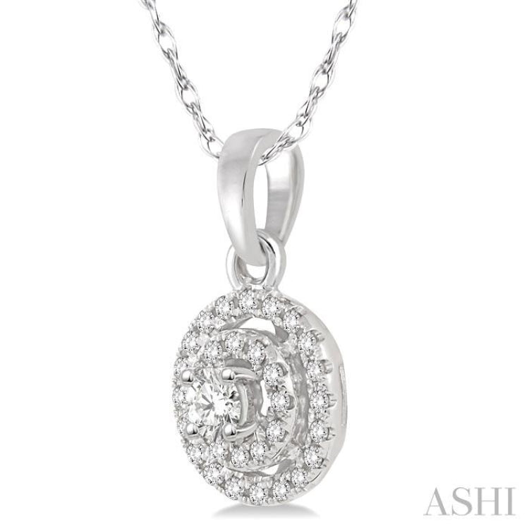 1/5 Ctw Round Cut Diamond Fashion Pendant in 14K White Gold with Chain 1/5 Ctw Round Cut Diamond Fashion Pendant in 14K White Gold with Chain