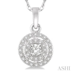 1/5 Ctw Round Cut Diamond Fashion Pendant in 14K White Gold with Chain 1/5 Ctw Round Cut Diamond Fashion Pendant in 14K White Gold with Chain