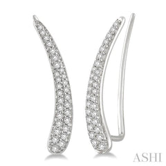 1/2 Ctw Round Cut Diamond Bar Climbers Earrings in 14K White Gold 1/2 Ctw Round Cut Diamond Bar Climbers Earrings in 14K White Gold