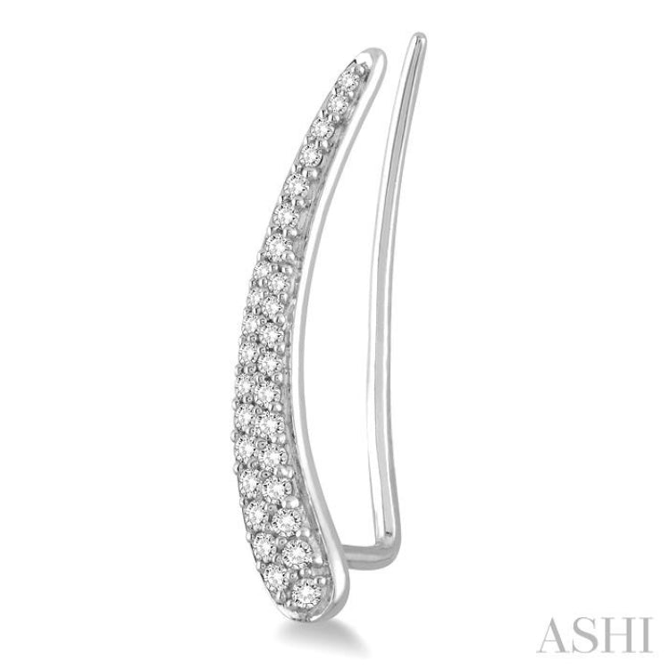 1/2 Ctw Round Cut Diamond Bar Climbers Earrings in 14K White Gold 1/2 Ctw Round Cut Diamond Bar Climbers Earrings in 14K White Gold