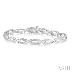 1/10 ctw Round Cut Diamond Swirl bracelet in Sterling Silver 1/10 ctw Round Cut Diamond Swirl bracelet in Sterling Silver