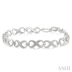 1/10 Ctw Round Cut Diamond Swirl bracelet in Sterling Silver 1/10 Ctw Round Cut Diamond Swirl bracelet in Sterling Silver