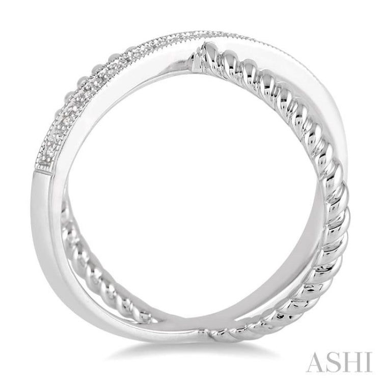 1/20 Ctw Round Cut Diamond 'X' Ring in Sterling Silver 1/20 Ctw Round Cut Diamond 'X' Ring in Sterling Silver