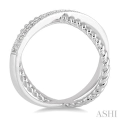 1/20 Ctw Round Cut Diamond 'X' Ring in Sterling Silver 1/20 Ctw Round Cut Diamond 'X' Ring in Sterling Silver
