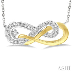 1/5 Ctw Round Cut Diamond Infinity Necklace in 14K White and Yellow Gold 1/5 Ctw Round Cut Diamond Infinity Necklace in 14K White and Yellow Gold
