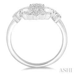 1/6 Ctw Round Cut Diamond Fleur De Lis Ring in 10K White Gold 1/6 Ctw Round Cut Diamond Fleur De Lis Ring in 10K White Gold