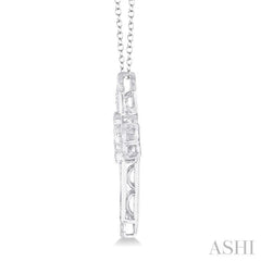 1/20 Ctw Cross Charm Round Cut Diamond Emotion Pendant With Cable Chain in Sterling Silver 1/20 Ctw Cross Charm Round Cut Diamond Emotion Pendant With Cable Chain in Sterling Silver