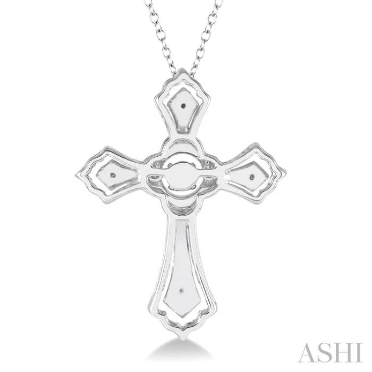1/20 Ctw Cross Charm Round Cut Diamond Emotion Pendant With Cable Chain in Sterling Silver 1/20 Ctw Cross Charm Round Cut Diamond Emotion Pendant With Cable Chain in Sterling Silver
