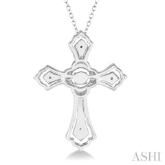 1/20 Ctw Cross Charm Round Cut Diamond Emotion Pendant With Cable Chain in Sterling Silver 1/20 Ctw Cross Charm Round Cut Diamond Emotion Pendant With Cable Chain in Sterling Silver
