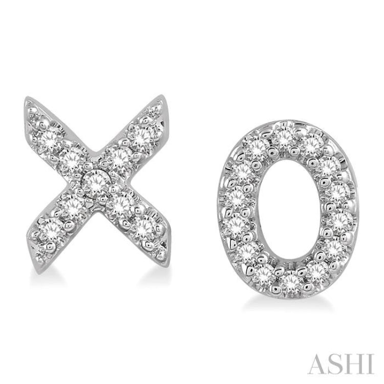 1/10 Ctw 'XO' Hugs and Kisses Petite Round Cut Diamond Earrings in 10K White Gold 1/10 Ctw 'XO' Hugs and Kisses Petite Round Cut Diamond Earrings in 10K White Gold