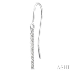 1/10 ctw Hanging Straight Bar Round Cut Diamond Petite Earrings in 10K White Gold 1/10 ctw Hanging Straight Bar Round Cut Diamond Petite Earrings in 10K White Gold