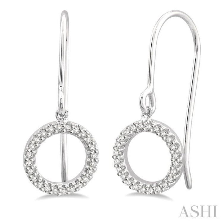 1/6 ctw Hollow Cut Disc Round Cut Diamond Petite Earrings in 10K White Gold 1/6 ctw Hollow Cut Disc Round Cut Diamond Petite Earrings in 10K White Gold