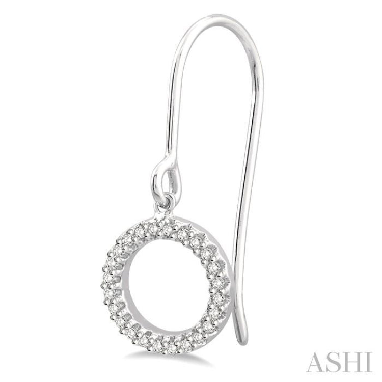 1/6 ctw Hollow Cut Disc Round Cut Diamond Petite Earrings in 10K White Gold 1/6 ctw Hollow Cut Disc Round Cut Diamond Petite Earrings in 10K White Gold